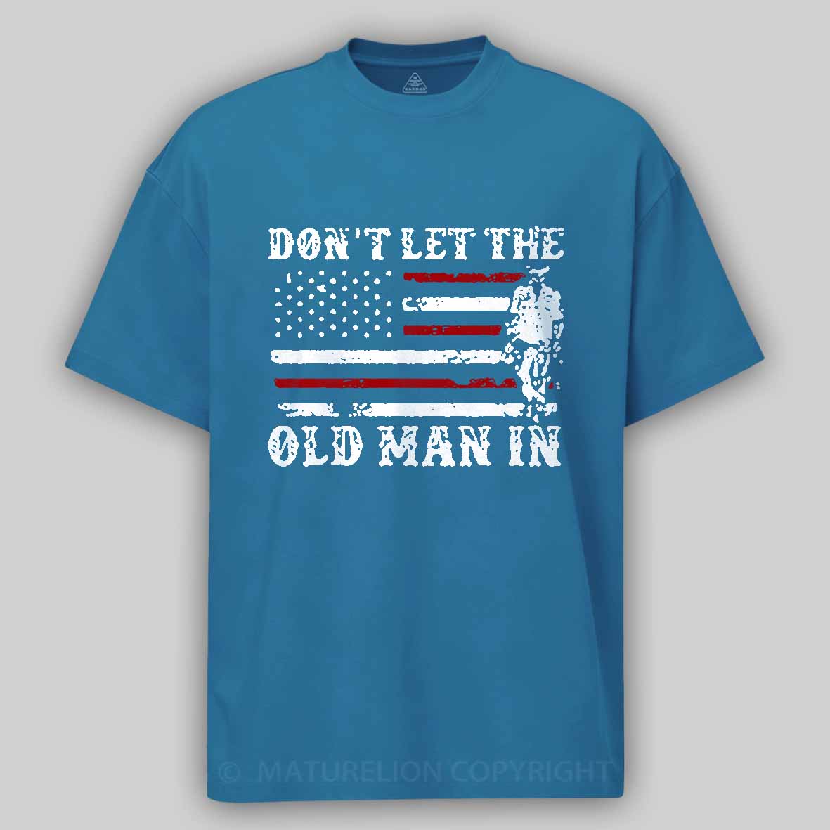 Maturelion Don't let The Old Man in Vintage American Flag Shirt