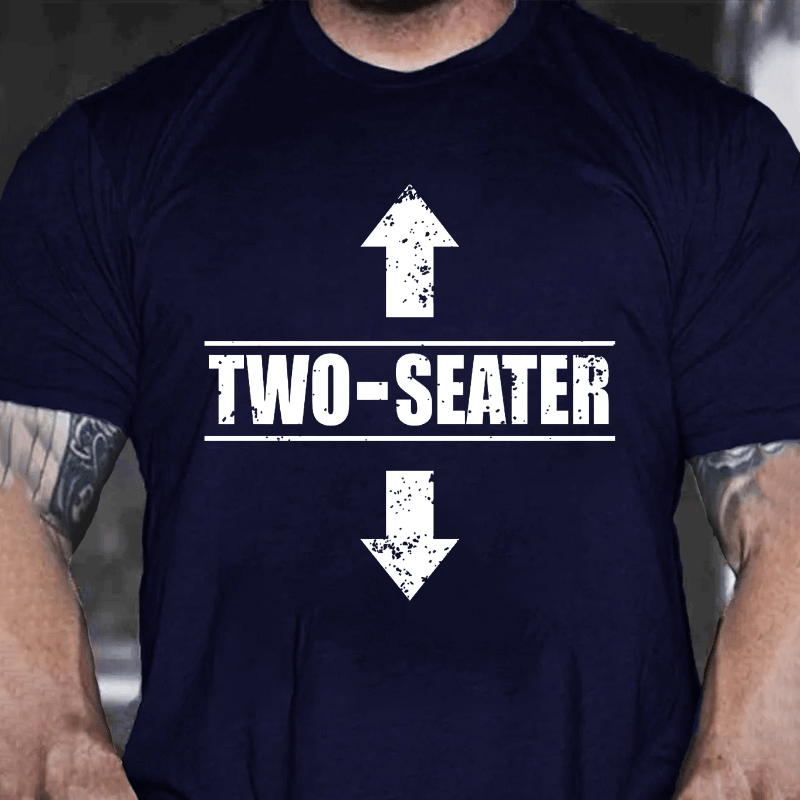 Two Seater Funny Cotton T-shirt (Free Customization)-Maturelion