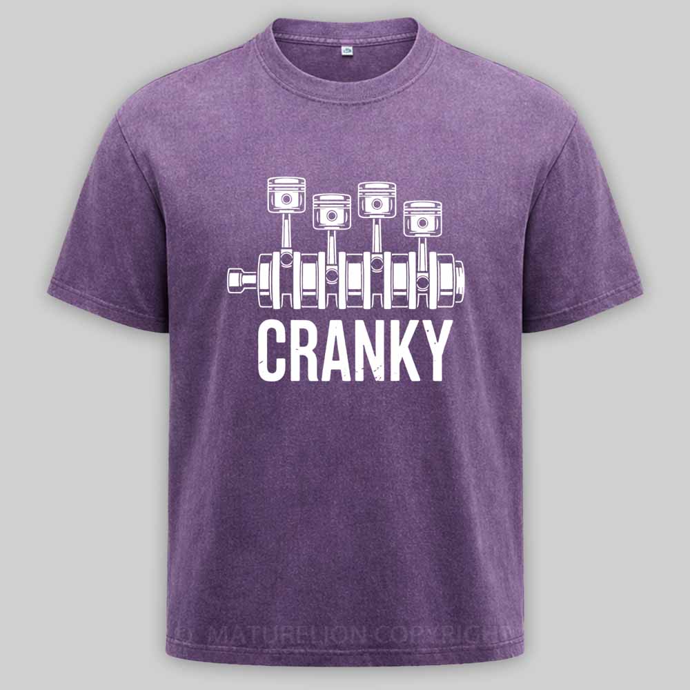 Maturelion Cranky Car Engine Washed T-shirt