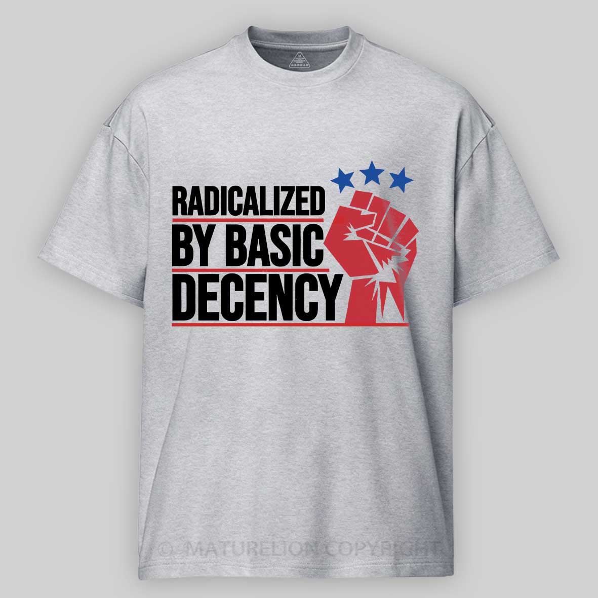 Maturelion Radicalized-By-Basic-Decency-3 Cotton T-shirt