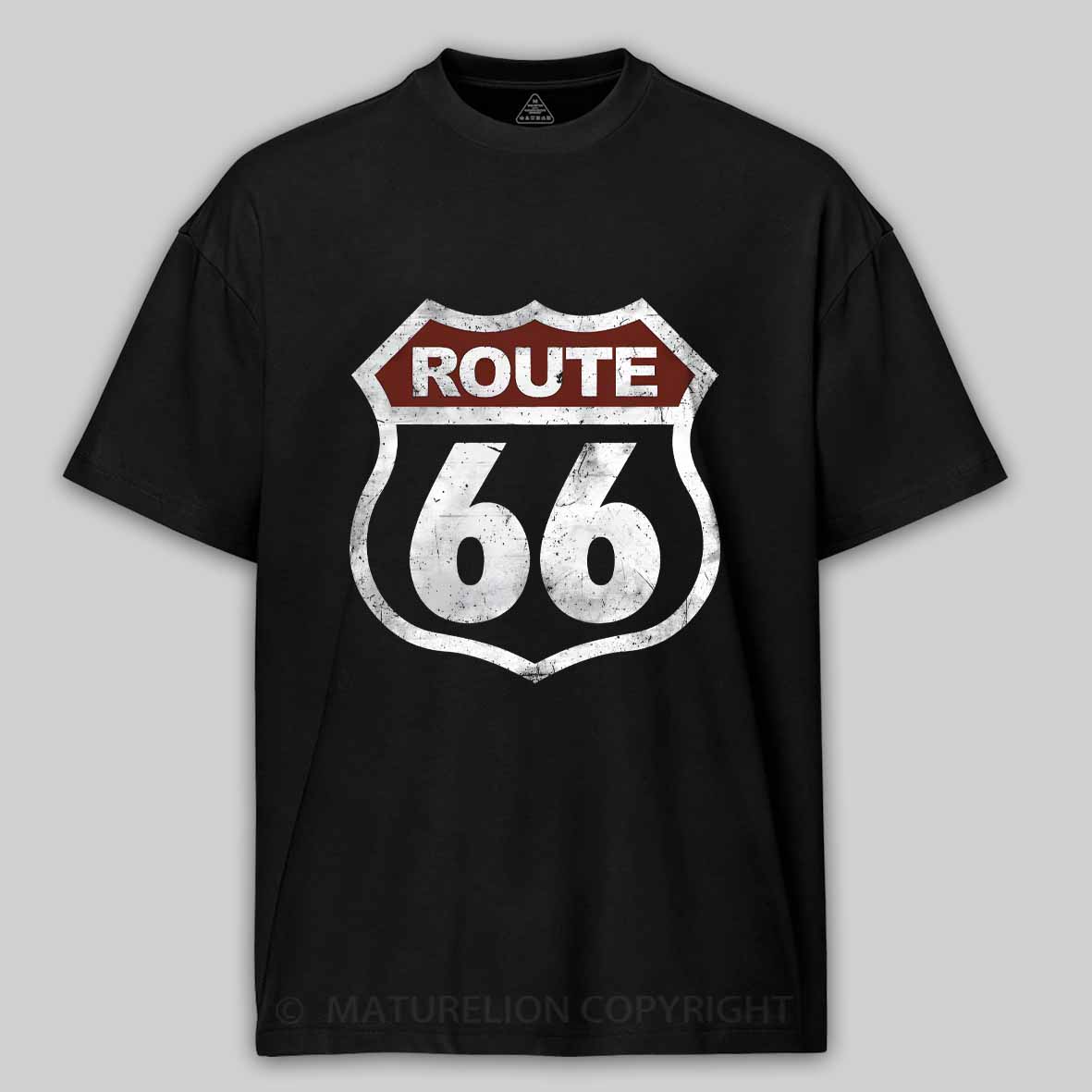 Maturelion Historic Route 66 Vintage Cotton T-shirt