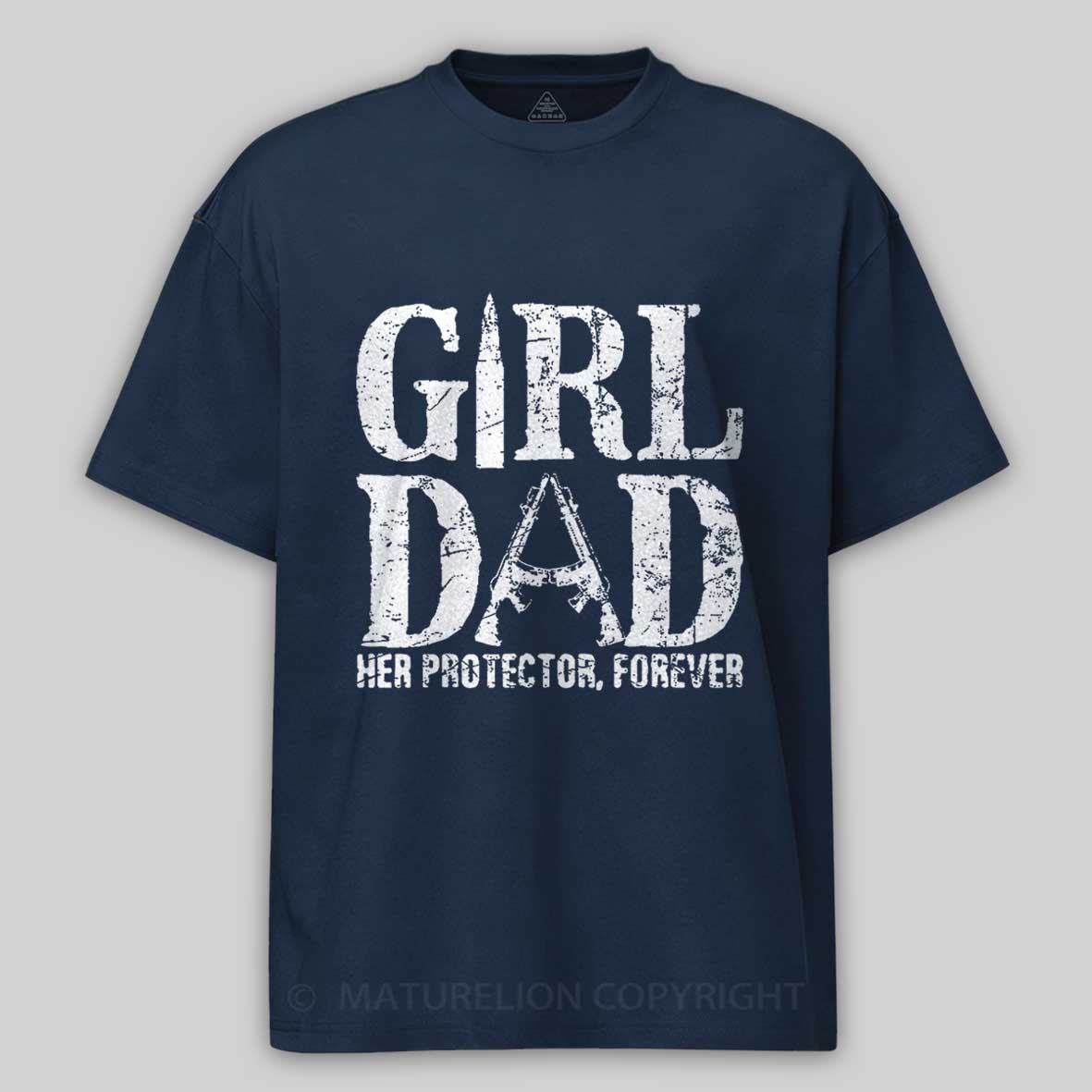 Girl Dad Her Protector, Forever Cotton T-shirt