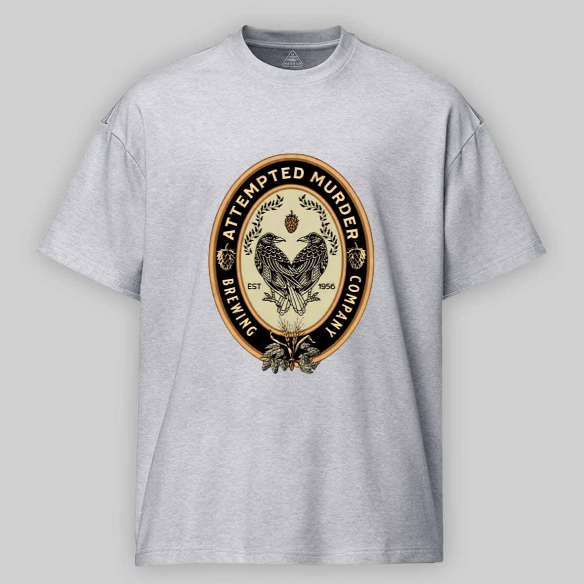 Maturelion Attempted Murder Brewing Company Beer Logo Crows & Ravens Cotton T-shirt