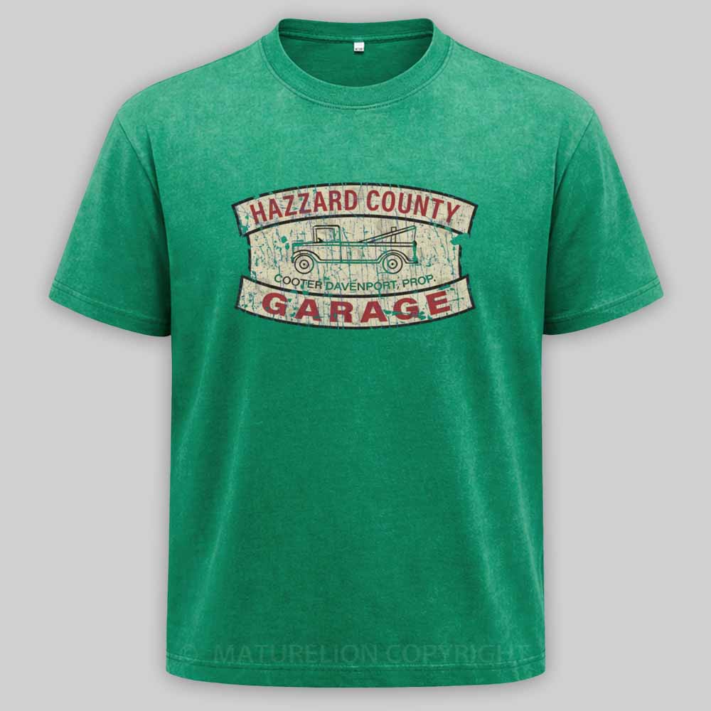 Maturelion Hazzard County Garage 1979 Washed T-shirt