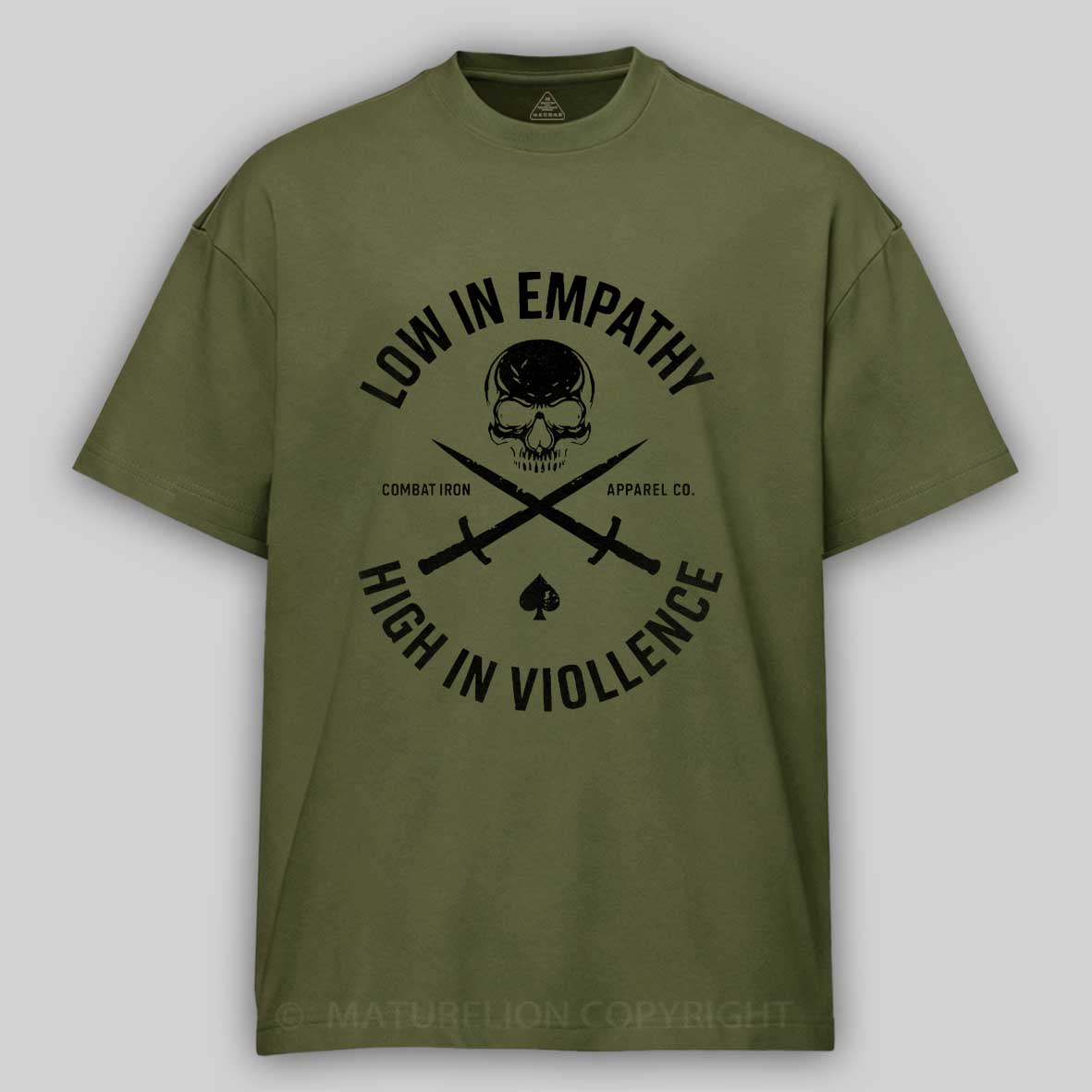 Maturelion Men's T-shirt Low In Empathy High In Violence Cotton T-shirt