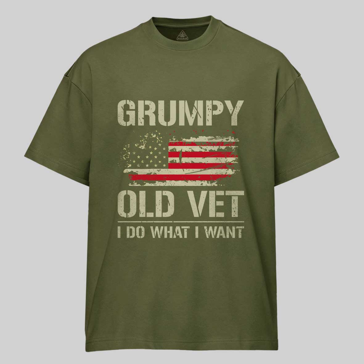 Maturelion Grumpy Old Vet I Do What I Want Retro Patriotic Cotton T-shirt