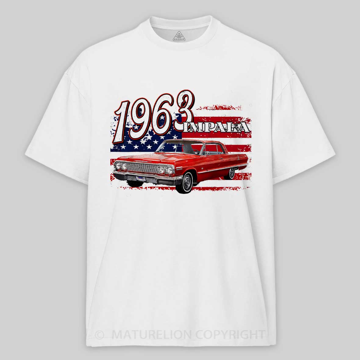 Maturelion 1963 63 Impala Lowrider Ss 4th Of July American Cotton T-shirt