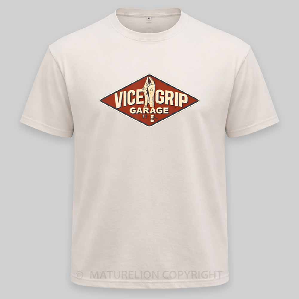 Maturelion Vice Grip Garage Mechanic Dad Joke Handy Grandpa Washed T-shirt