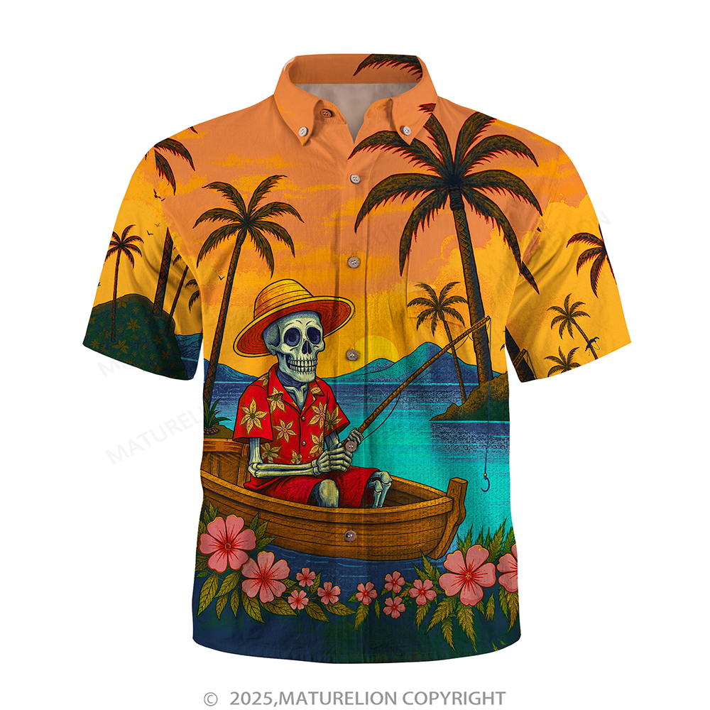 Maturelion Christmas Hawaiian Shirt Red Black Plaid Santa Hawaiian Shirt