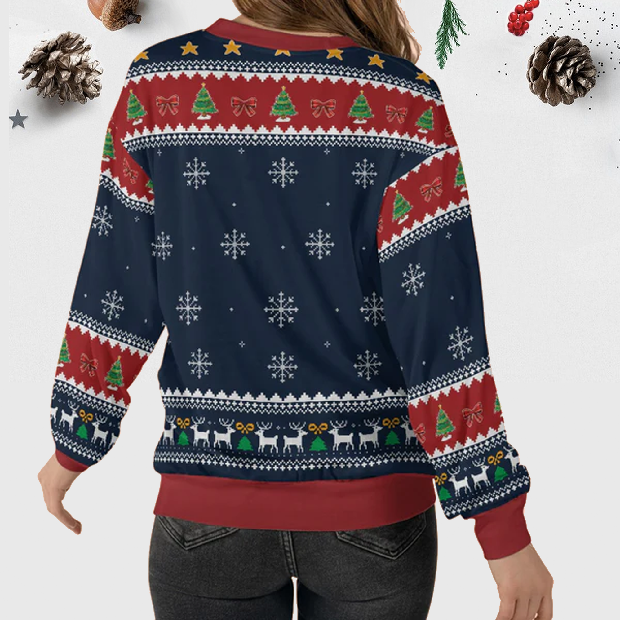 Maturelion A Girl And Her Dog Custom Photo Gift for For Dog Moms Christmas Sweater