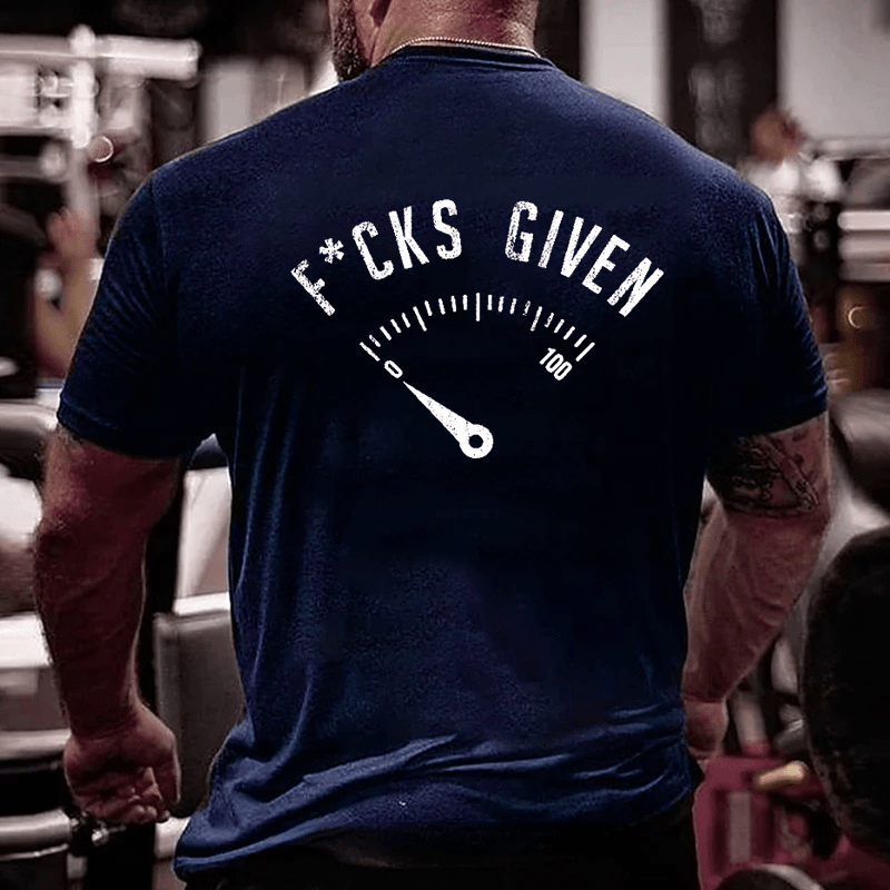 F*cks Given Print Cotton T-shirt (Free Customization)-Maturelion