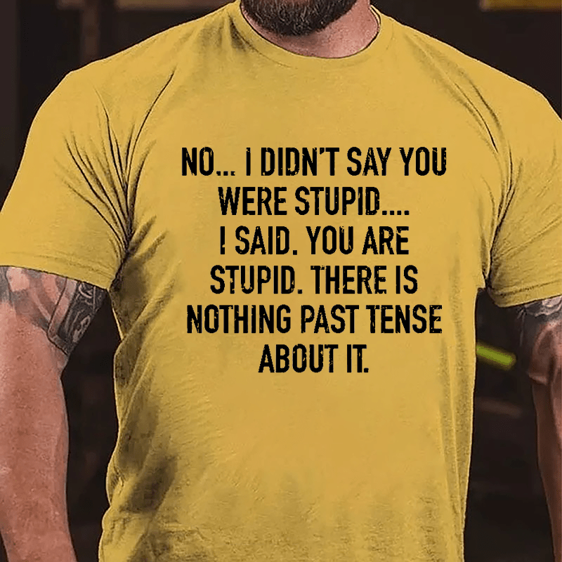 No I Didn't Say You Were Stupid I Said You Are Stupid There Is Nothing Past Tense About It Cotton T-shirt-Maturelion