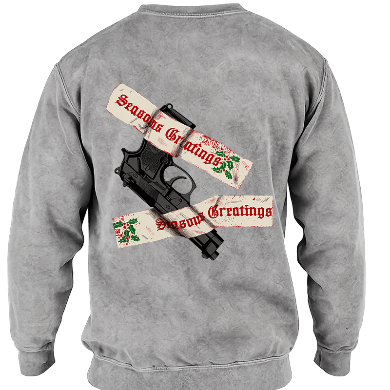 Maturelion Men's Sweatshirt Now I Have a Machine Gun Ho Ho Ho Christmas Washed Sweatshirt