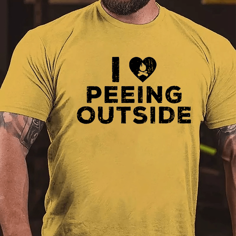 I Love Peeing Outside Cotton T-shirt-Maturelion