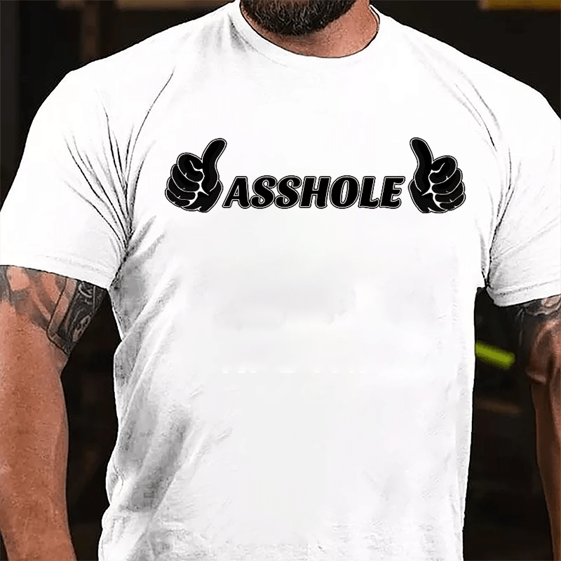 Asshole Two Thumbs Up Cotton T-shirt-Maturelion