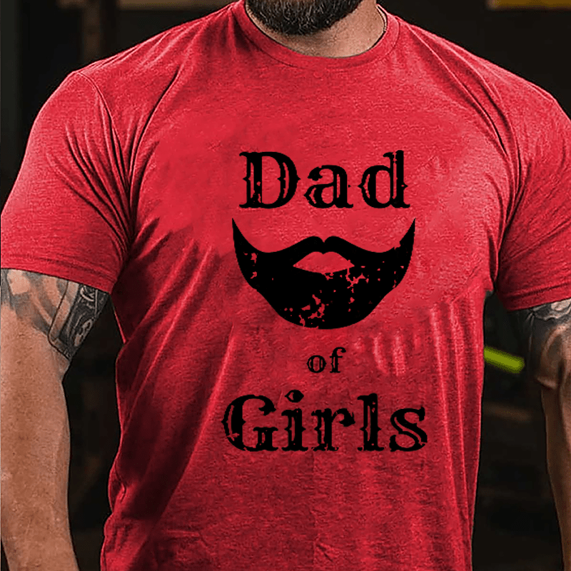 Dad Of Girls Cotton T-shirt-Maturelion