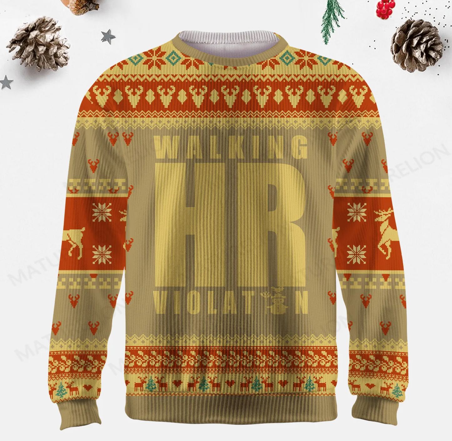 Maturelion Walking HR Violation Ugly Sweater