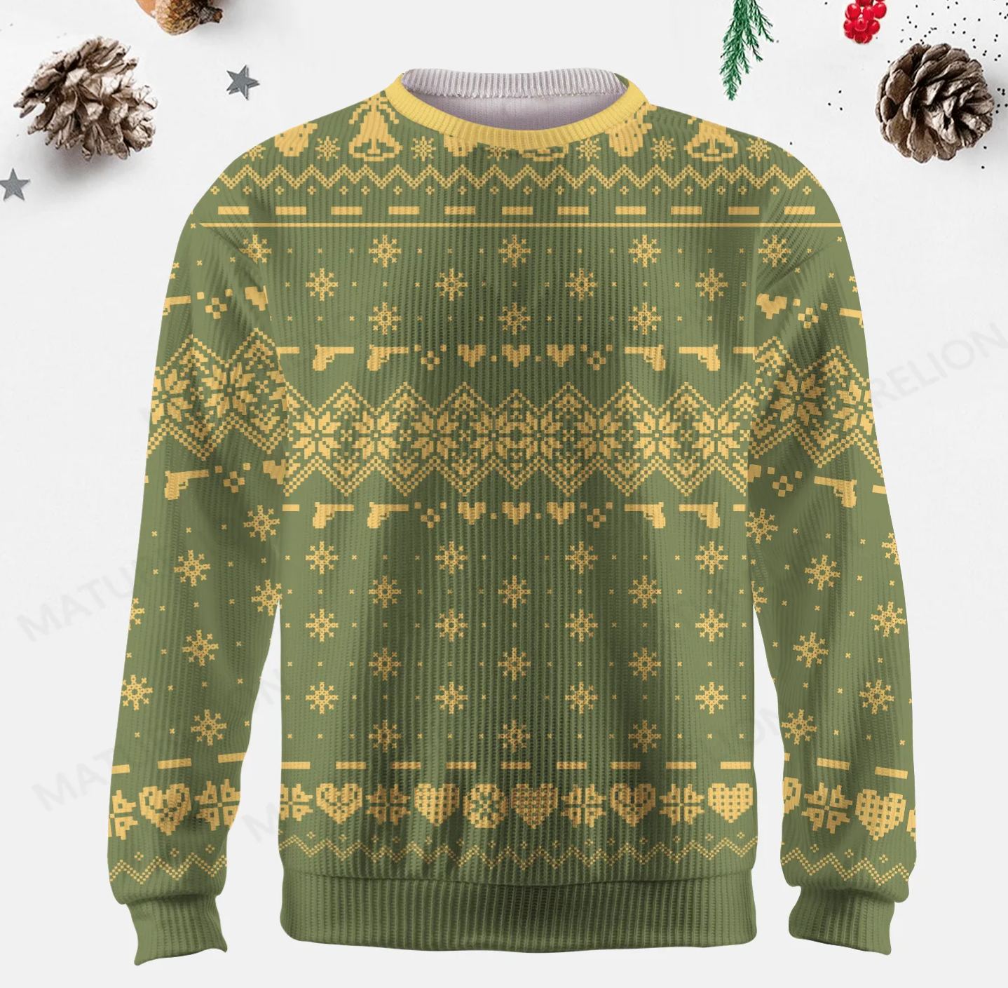 Maturelion Men's Sweater Stylish Geometric Fair Isle Sweater