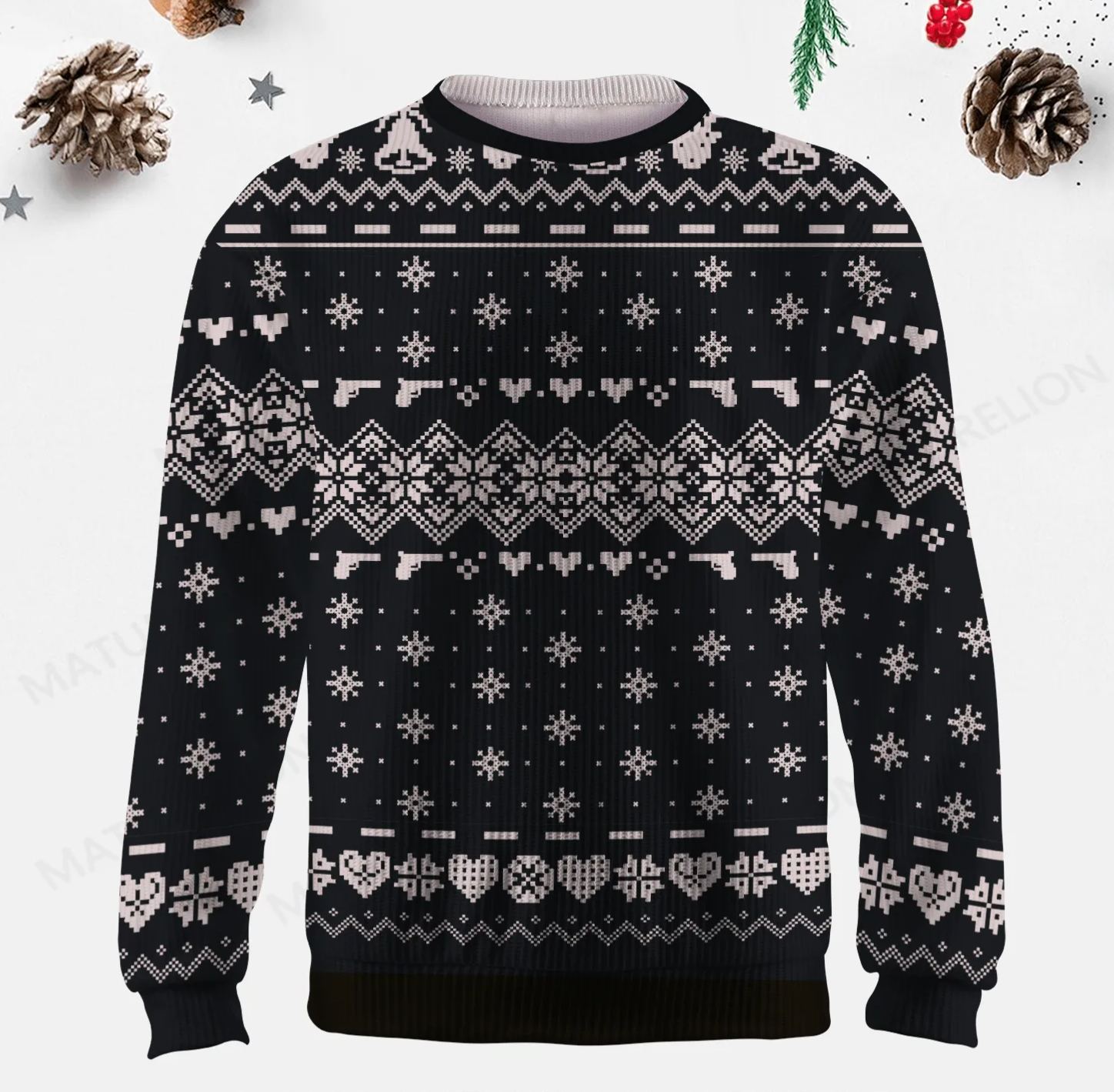 Maturelion Men's Sweater Stylish Geometric Fair Isle Sweater