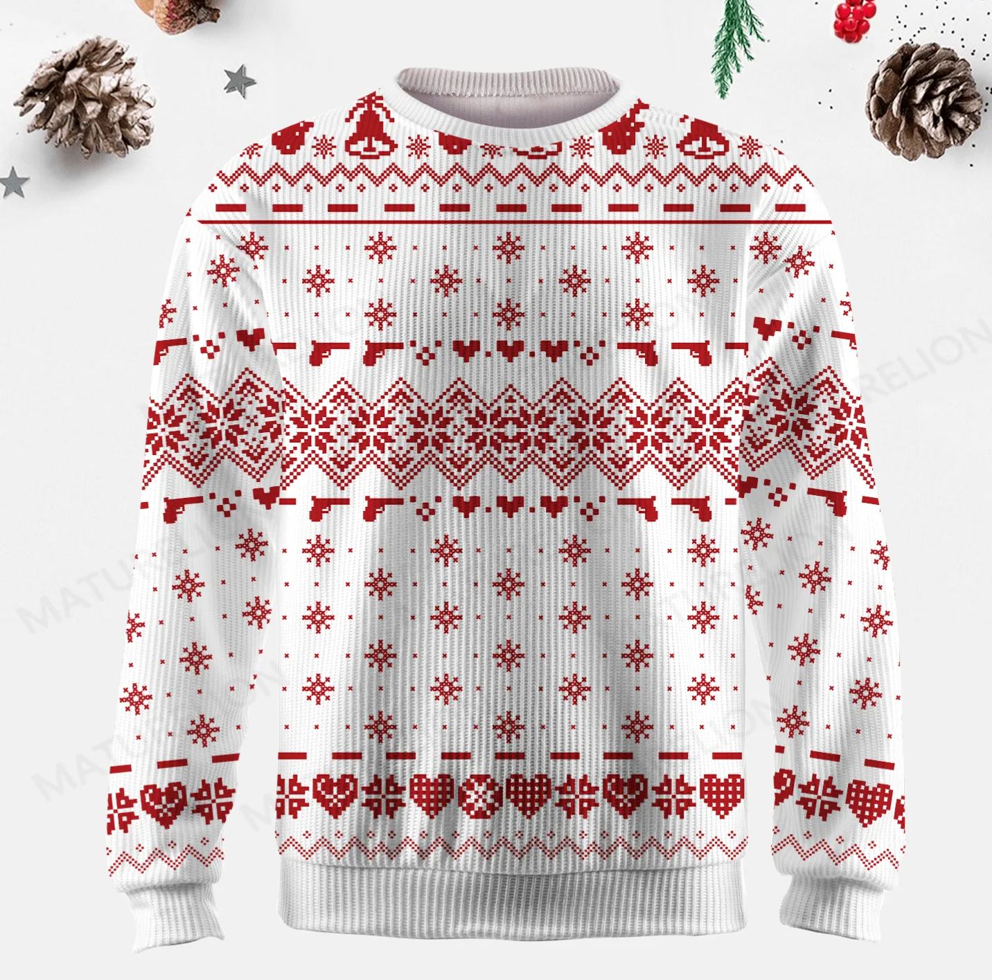 Maturelion Men's Sweater Stylish Geometric Fair Isle Sweater