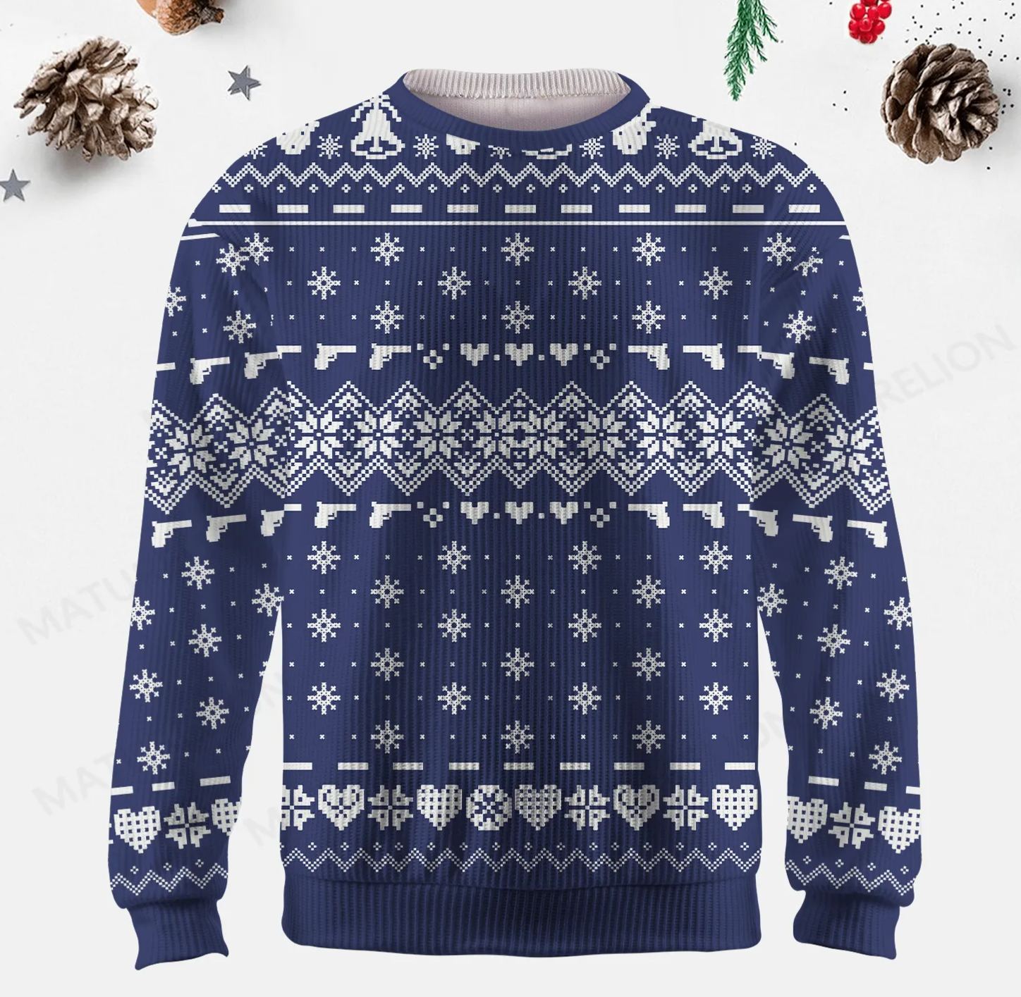 Maturelion Men's Sweater Stylish Geometric Fair Isle Sweater