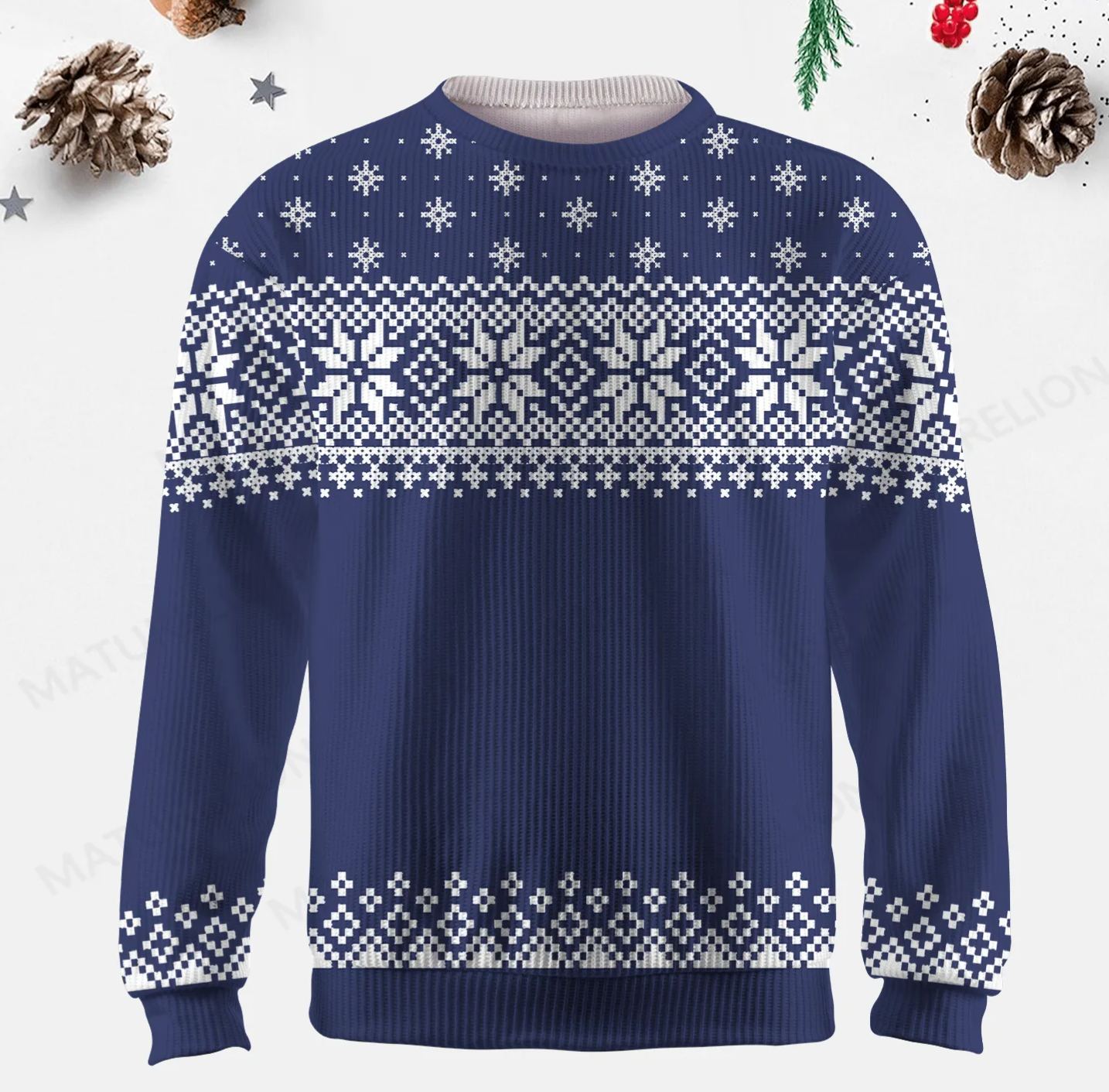 Maturelion Men's Sweater Timeless Design Fair Isle Sweater
