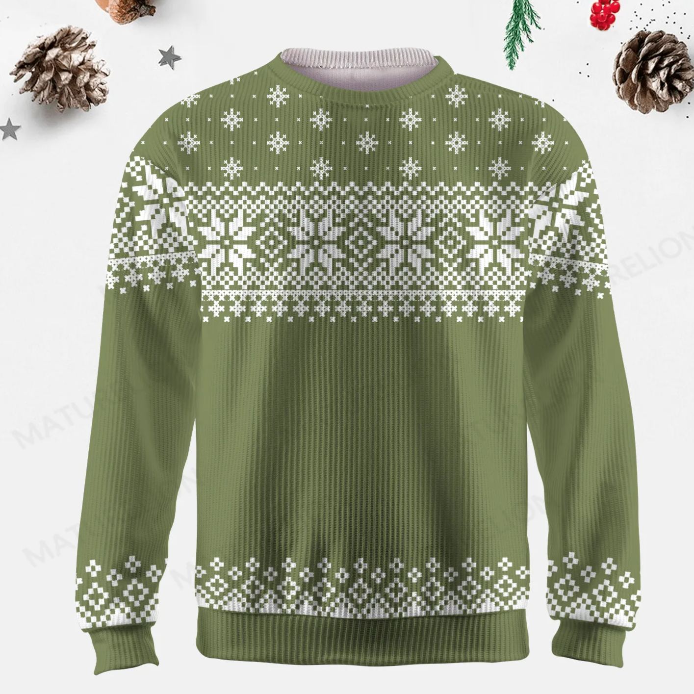 Maturelion Men's Sweater Timeless Design Fair Isle Sweater