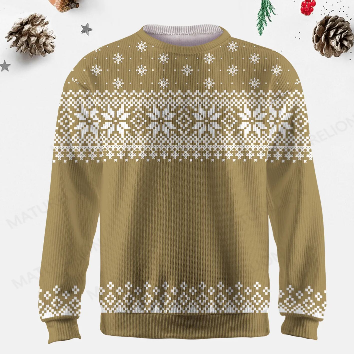Maturelion Men's Sweater Timeless Design Fair Isle Sweater