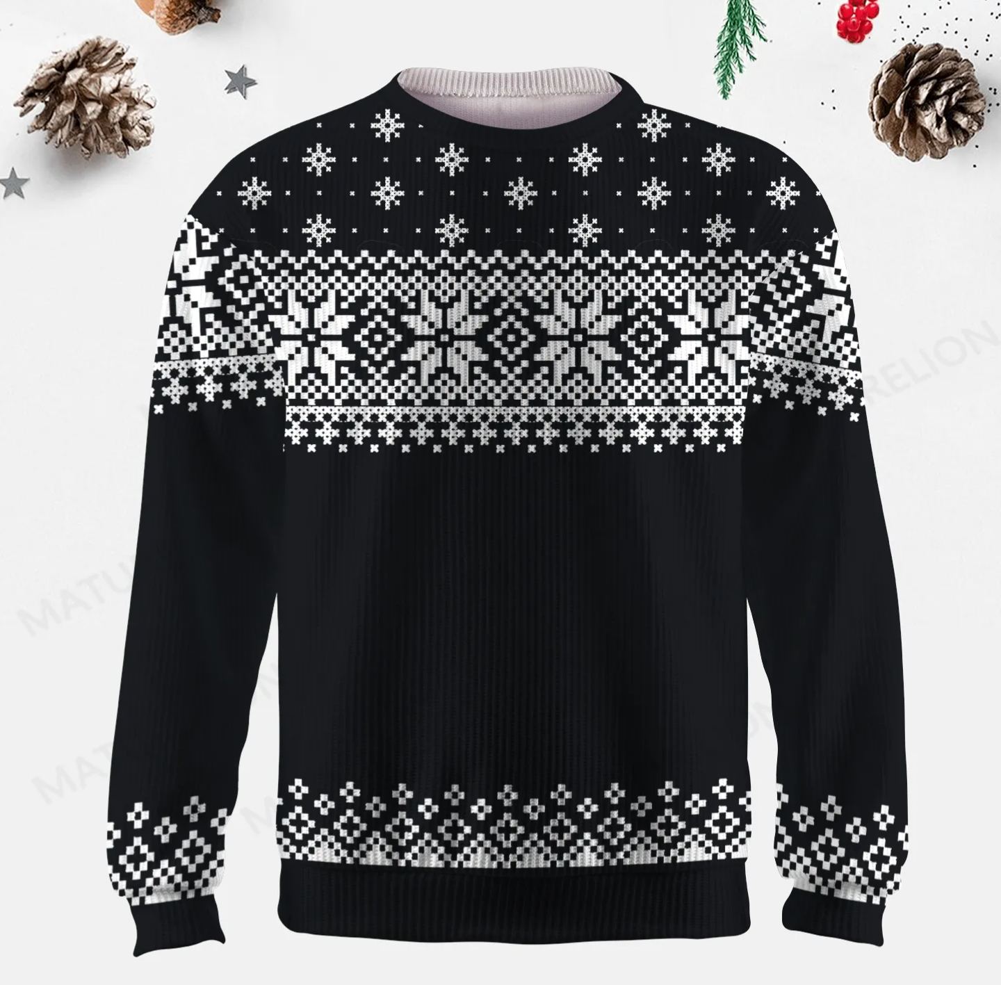 Maturelion Men's Sweater Timeless Design Fair Isle Sweater