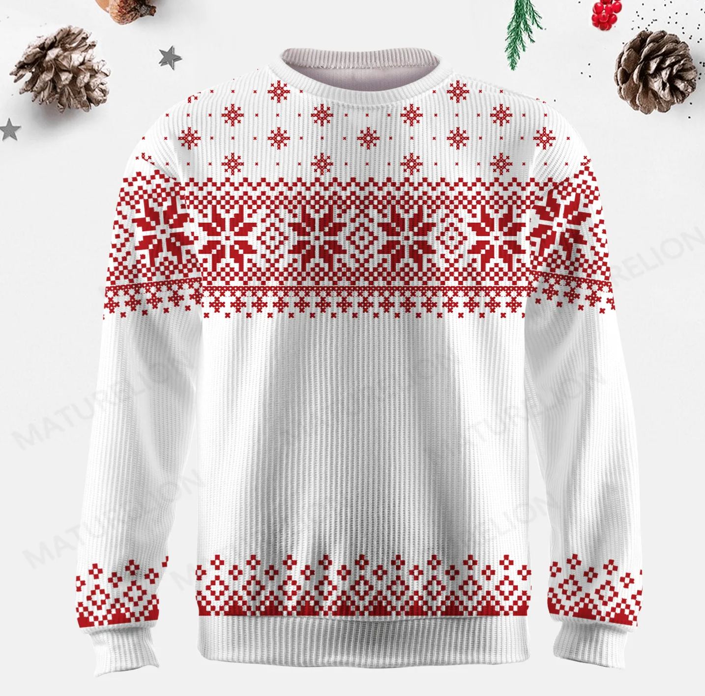 Maturelion Men's Sweater Timeless Design Fair Isle Sweater