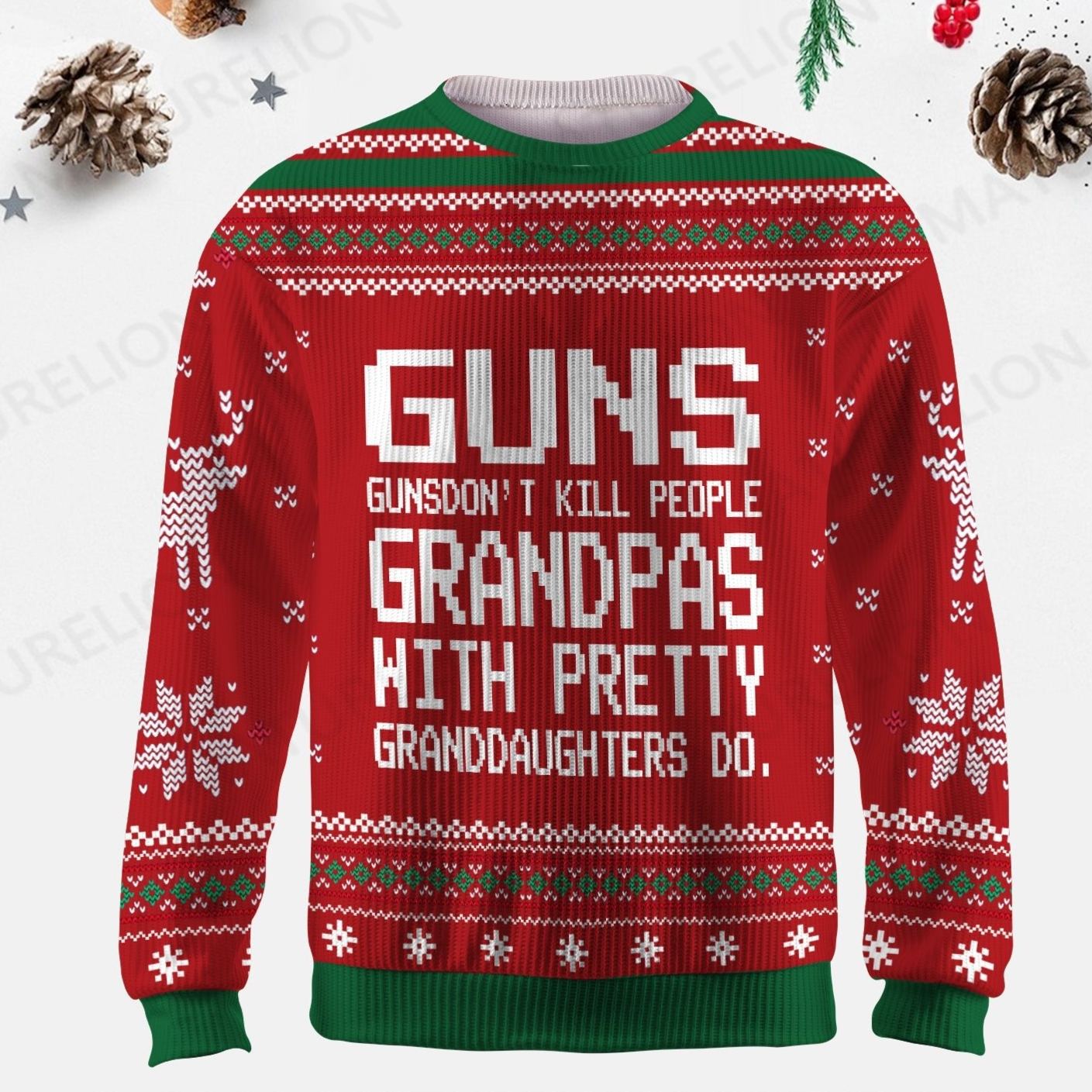Maturelion Guns Don't Kill People Grandpas Do Ugly Sweater