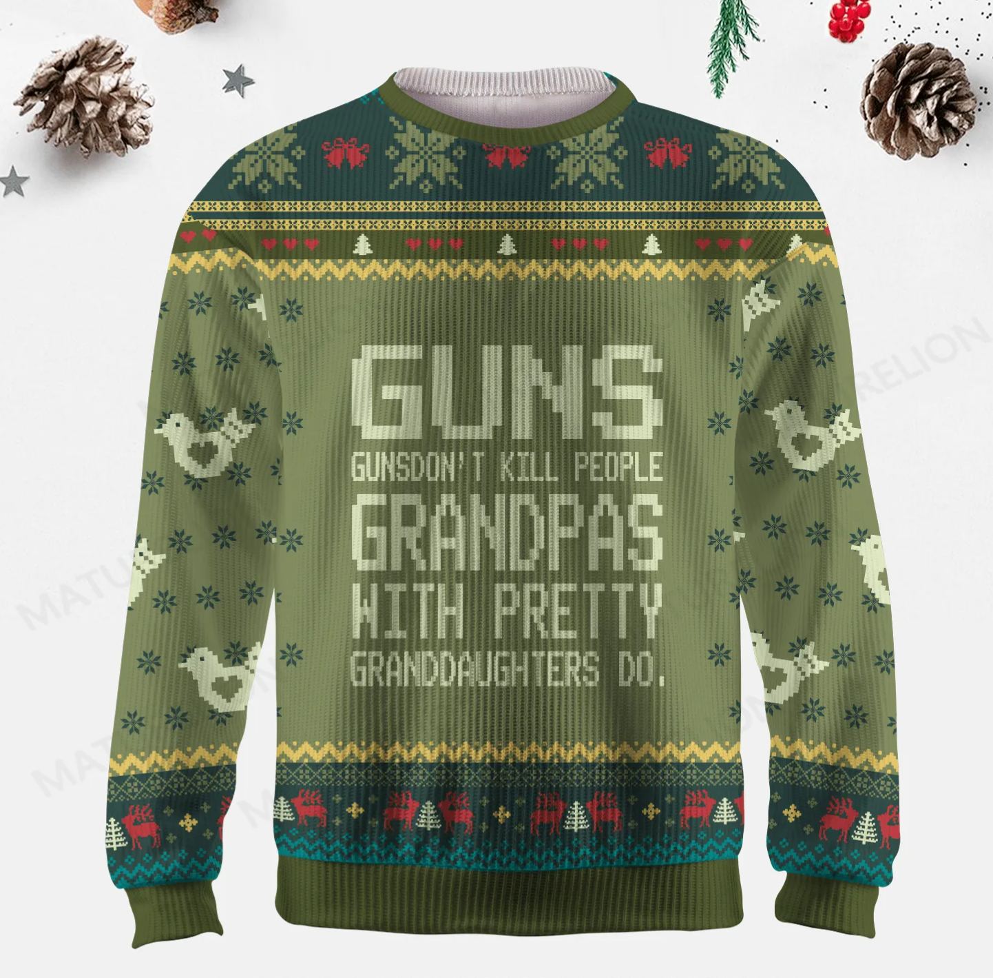 Maturelion Guns Don't Kill People Grandpas Do Ugly Sweater
