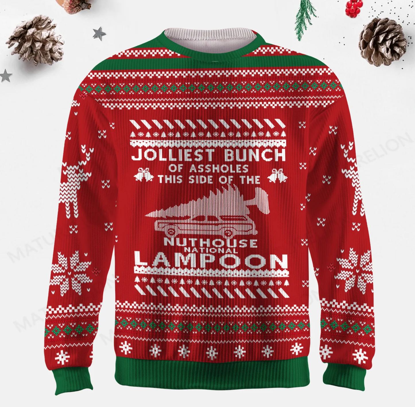 Maturelion Colliest Bunch Of Assholes This Side Of The Nuthouse National Lampoon Ugly Sweater
