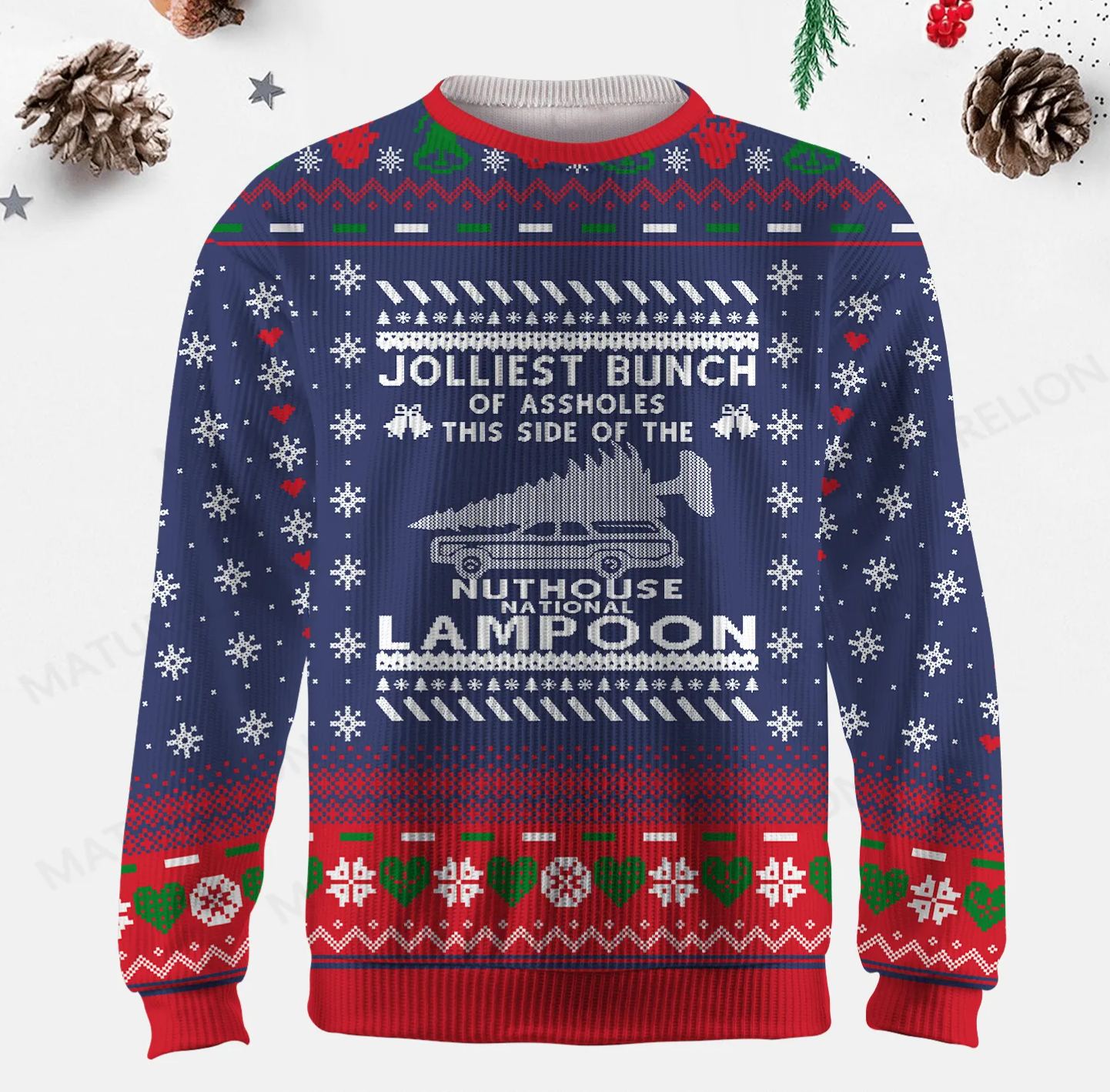 Maturelion Colliest Bunch Of Assholes This Side Of The Nuthouse National Lampoon Ugly Sweater