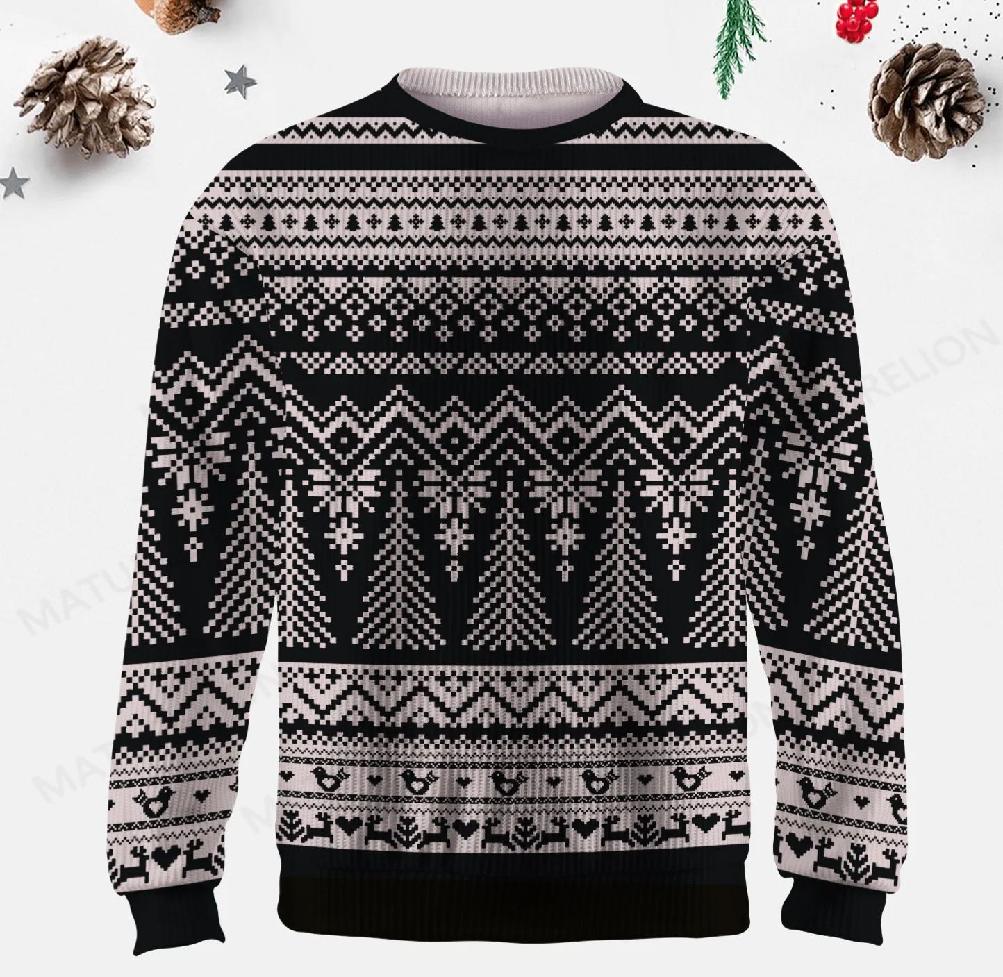 Maturelion Men's Sweater Cozy Knit Fair Isle Sweater