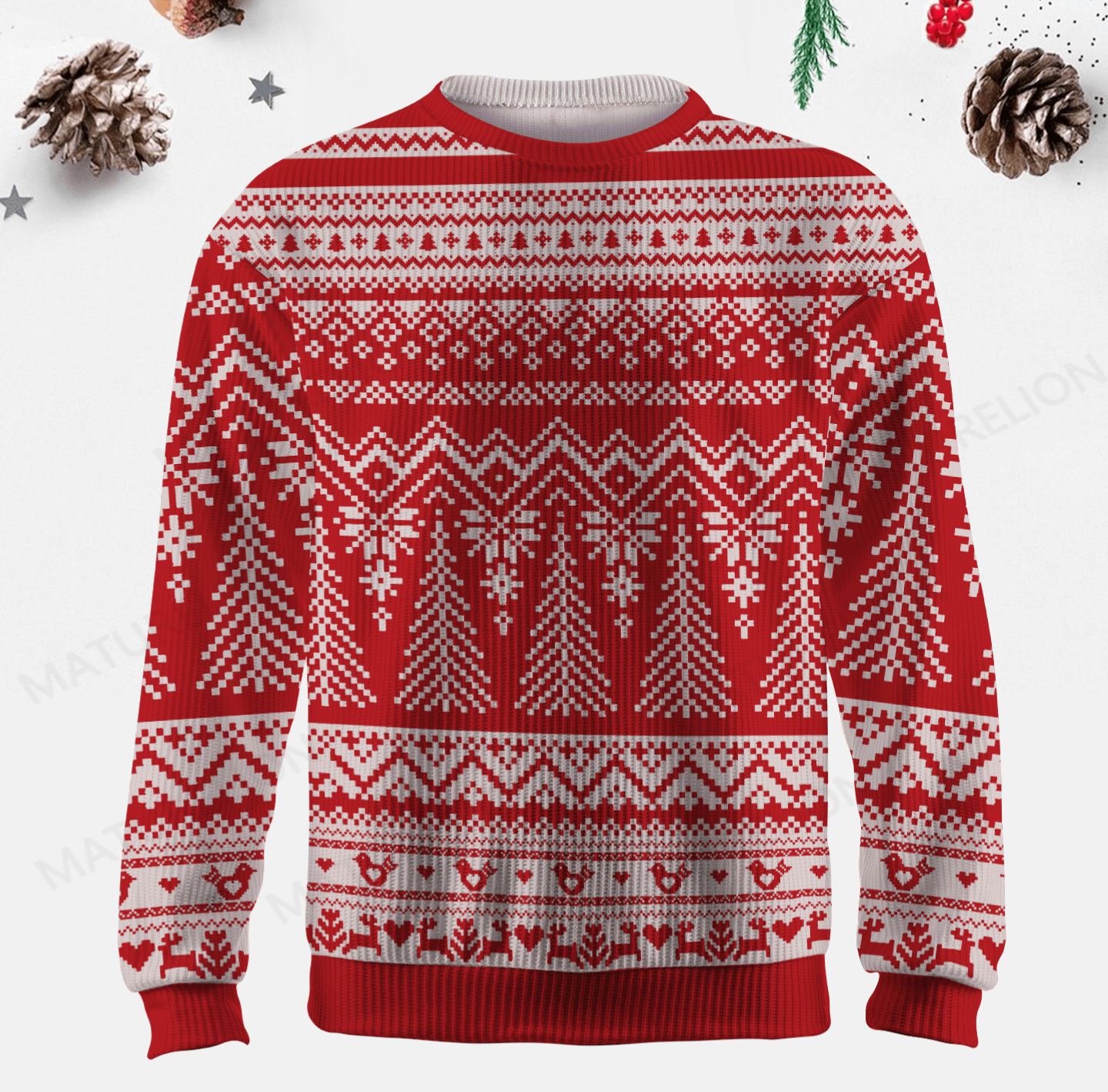 Maturelion Men's Sweater Cozy Knit Fair Isle Sweater