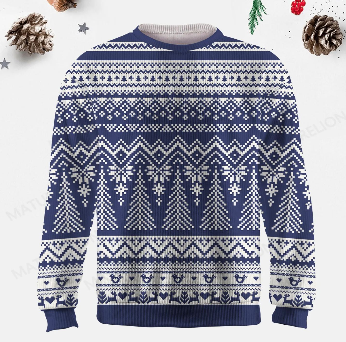 Maturelion Men's Sweater Cozy Knit Fair Isle Sweater