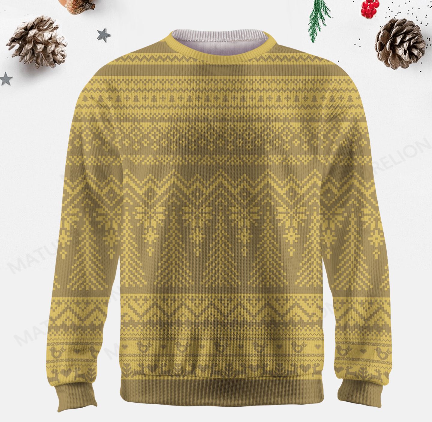 Maturelion Men's Sweater Cozy Knit Fair Isle Sweater