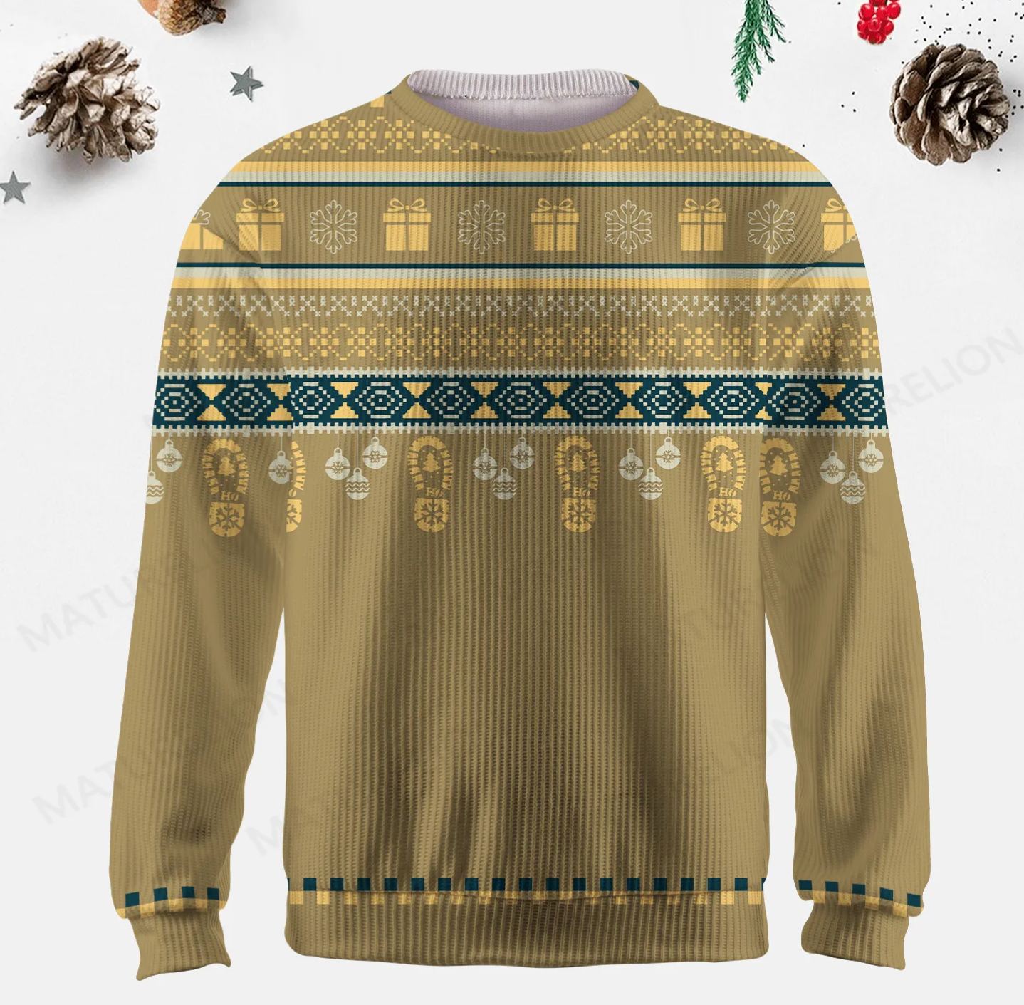 Maturelion Men's Sweater Autumn Color Block Fair Isle Sweater