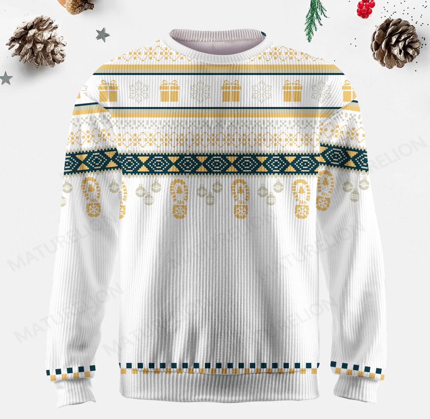 Maturelion Men's Sweater Autumn Color Block Fair Isle Sweater