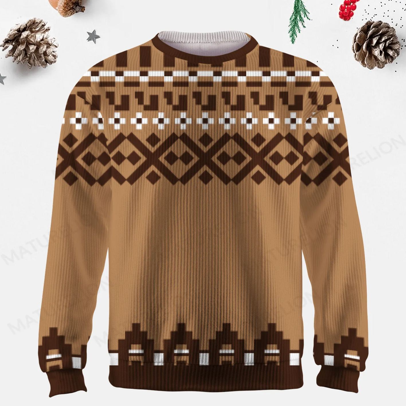 Maturelion Men's Sweater Heritage Knit Fair Isle Sweater