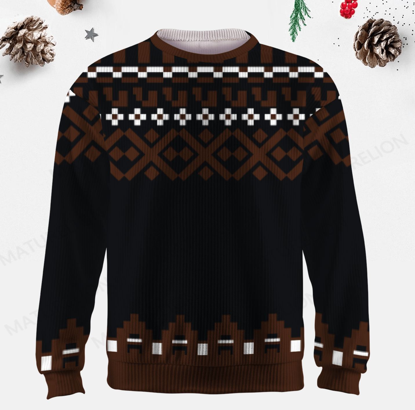 Maturelion Men's Sweater Heritage Knit Fair Isle Sweater