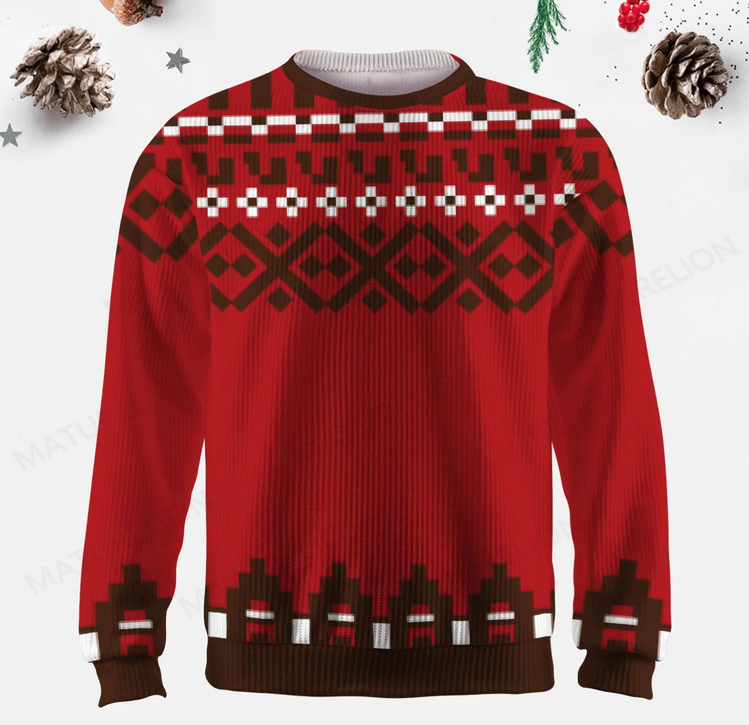 Maturelion Men's Sweater Heritage Knit Fair Isle Sweater
