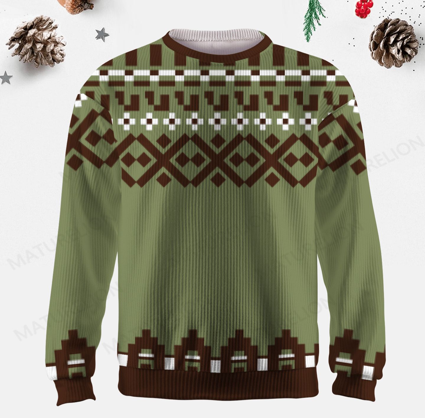 Maturelion Men's Sweater Heritage Knit Fair Isle Sweater