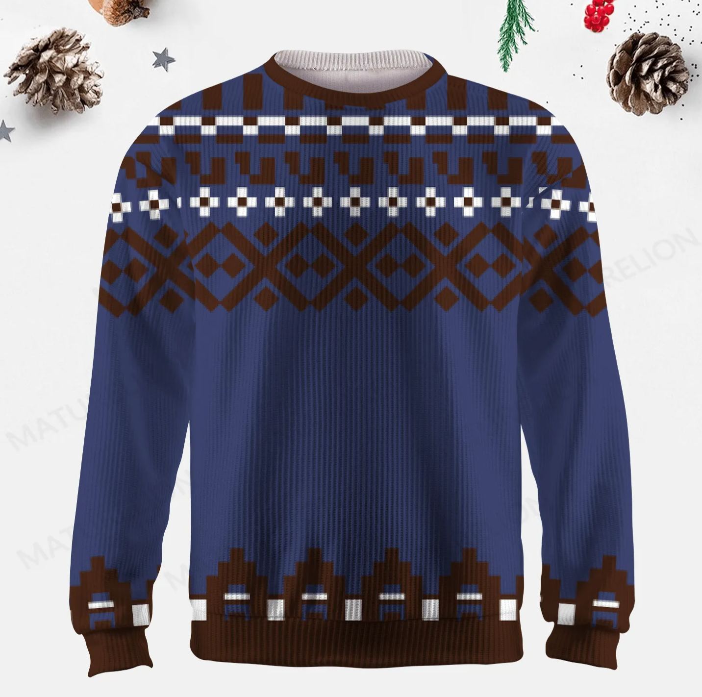 Maturelion Men's Sweater Heritage Knit Fair Isle Sweater