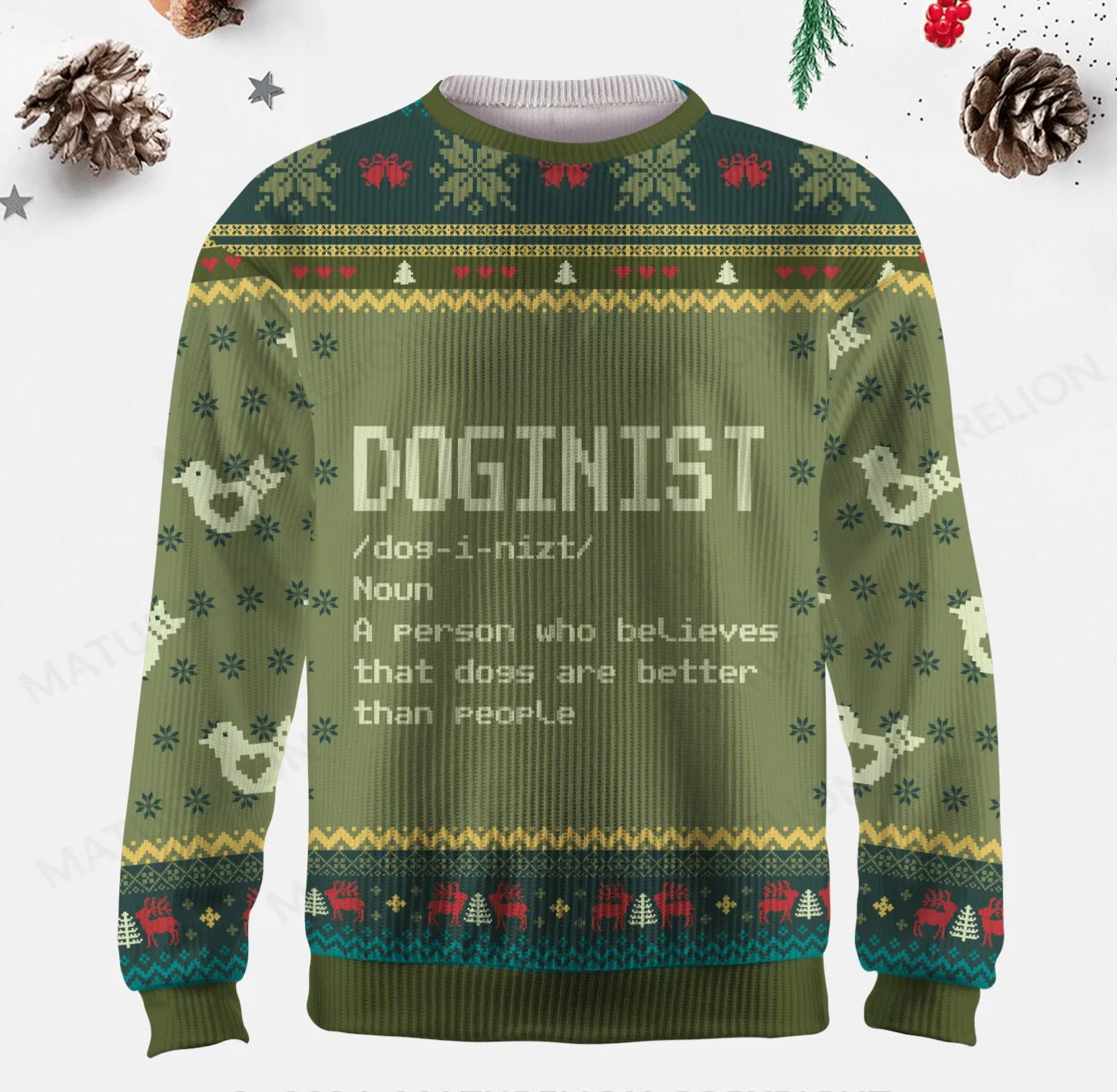 Maturelion Doginist Definition Dogs Are Better Than People Funny Quote Ugly Sweater