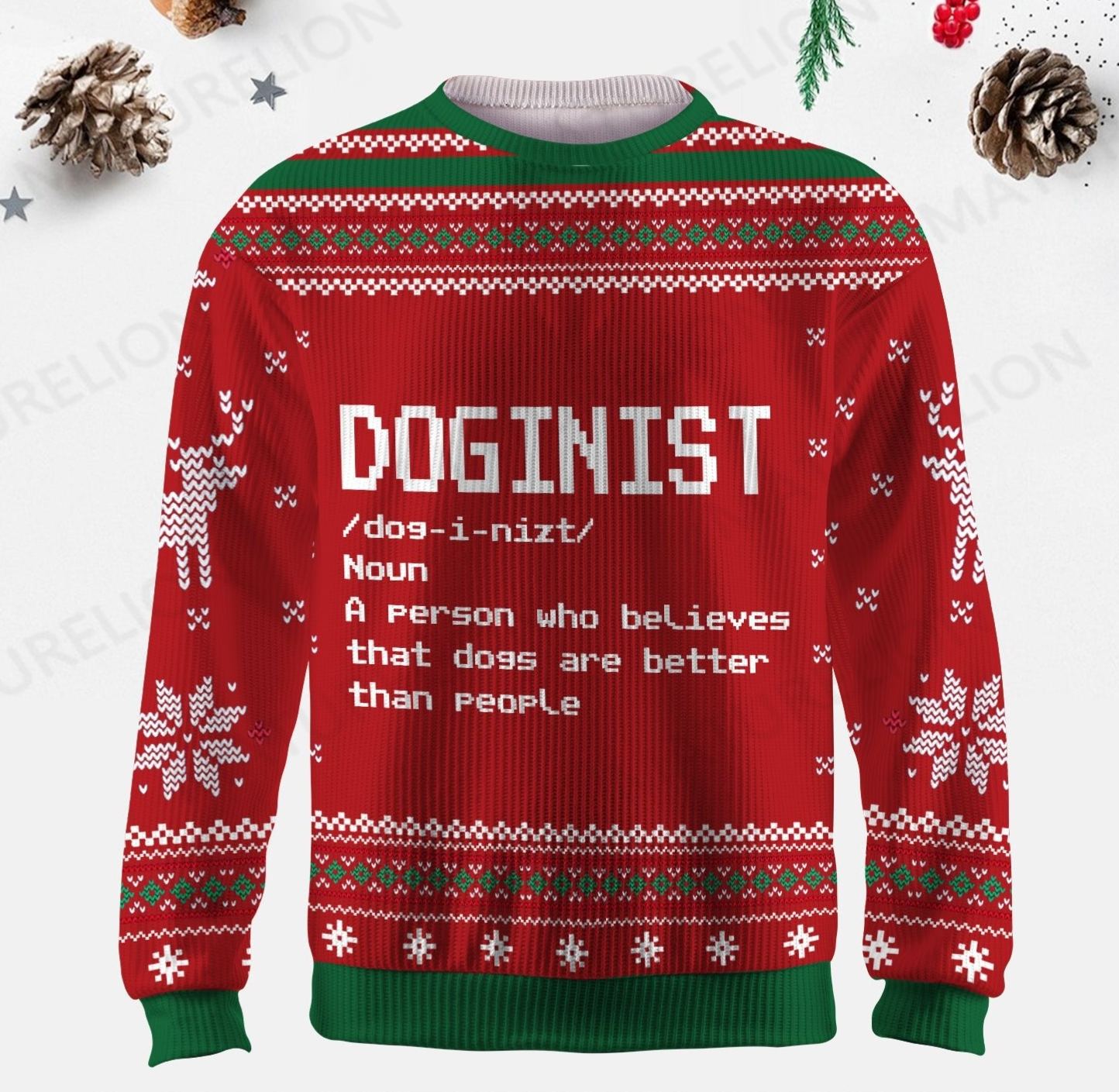 Maturelion Doginist Definition Dogs Are Better Than People Funny Quote Ugly Sweater