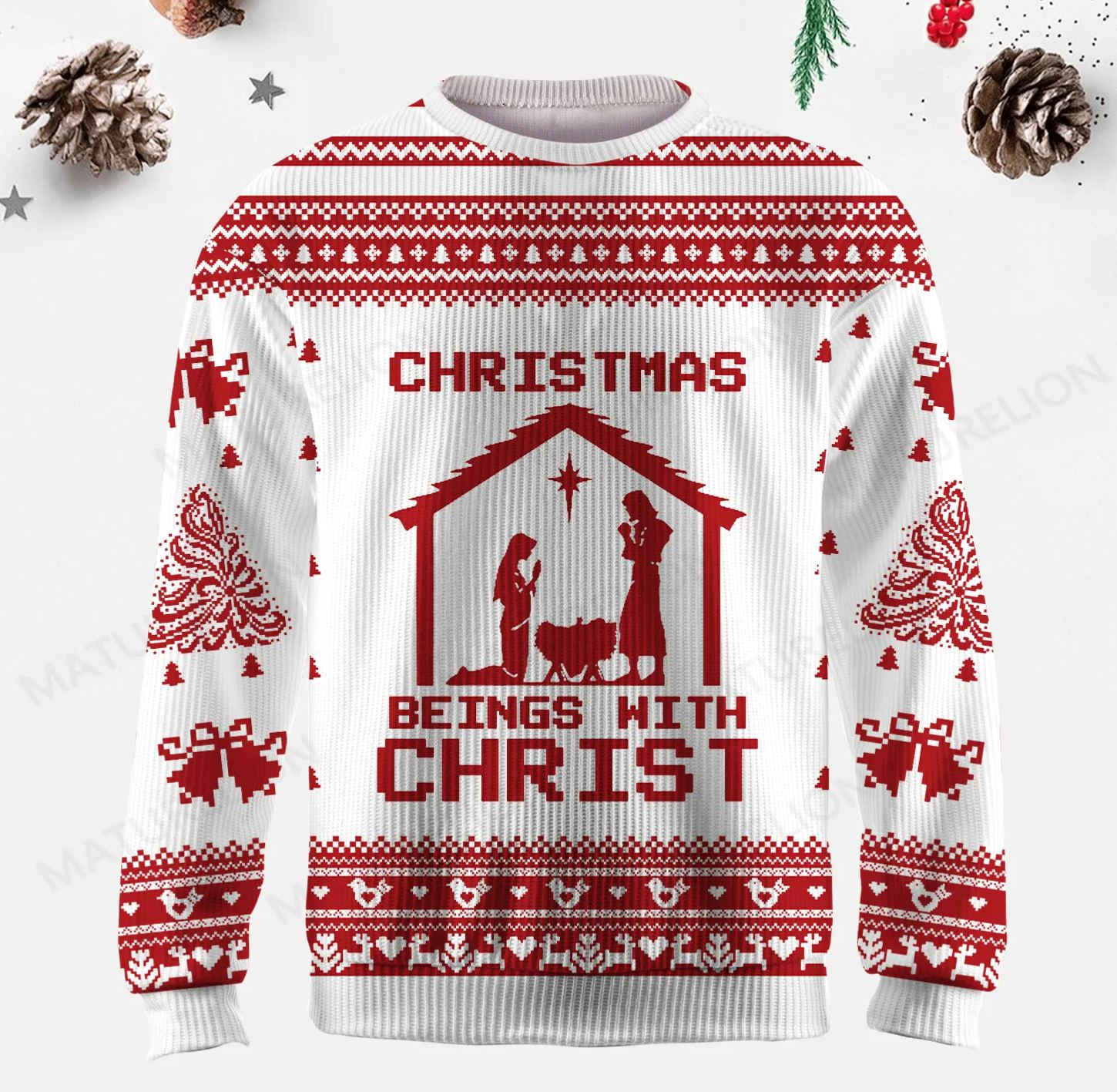 Maturelion  Christmas Beings With Christ Ugly Sweater