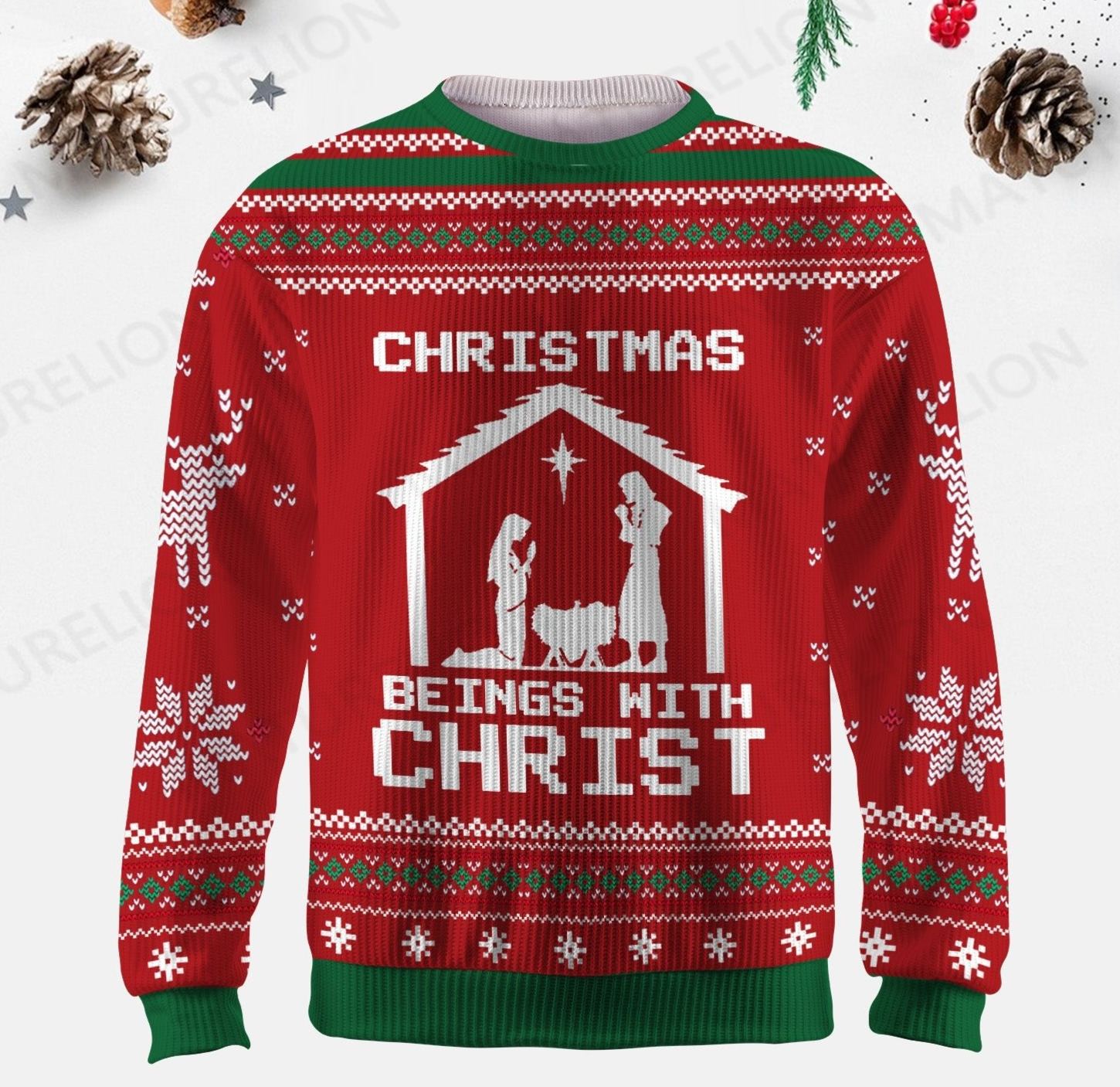 Maturelion  Christmas Beings With Christ Ugly Sweater