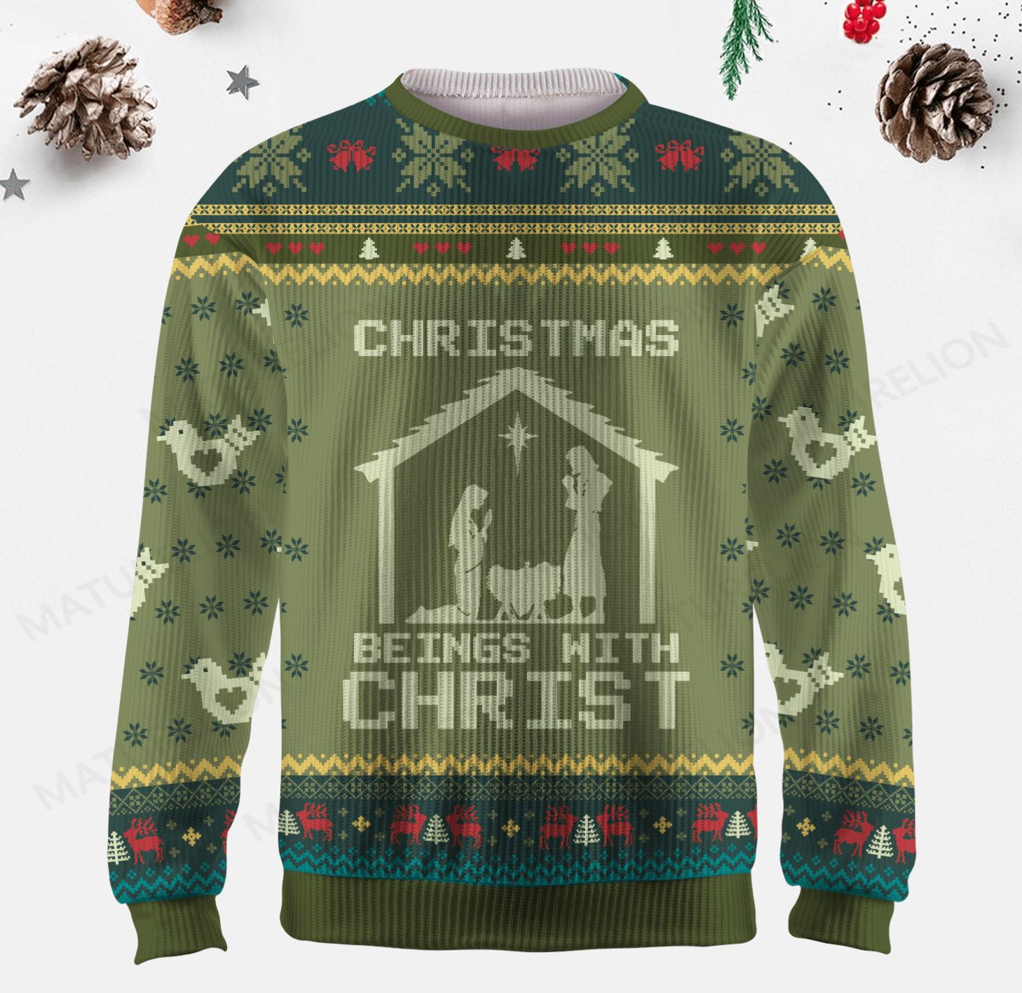 Maturelion  Christmas Beings With Christ Ugly Sweater
